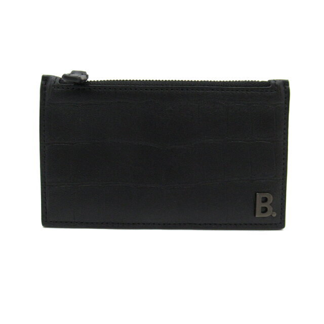 Balenciaga Logo Wallet Crocodile Leather Black Balenciaga Logo Wallet Crocodile Leather Black